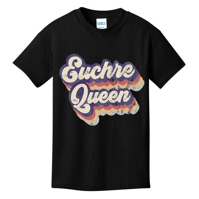 Euchre Queen Euchre Card Game Player Vintage Euchre Kids T-Shirt