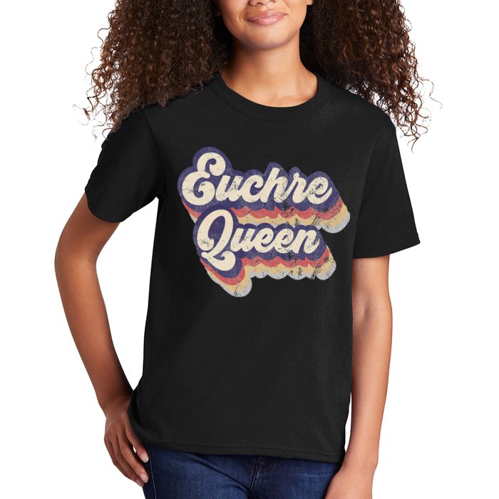 Euchre Queen Euchre Card Game Player Vintage Euchre Kids T-Shirt