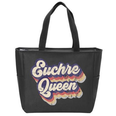 Euchre Queen Euchre Card Game Player Vintage Euchre Zip Tote Bag