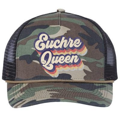 Euchre Queen Euchre Card Game Player Vintage Euchre Retro Rope Trucker Hat Cap