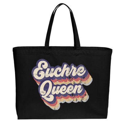 Euchre Queen Euchre Card Game Player Vintage Euchre Cotton Canvas Jumbo Tote