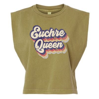Euchre Queen Euchre Card Game Player Vintage Euchre Garment-Dyed Women's Muscle Tee