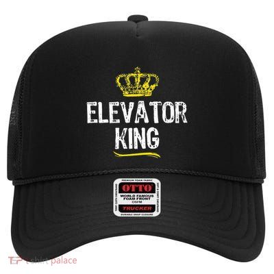 Elevator Queen Girl Mechanic Funny Cool Cute Gift High Crown Mesh Back Trucker Hat