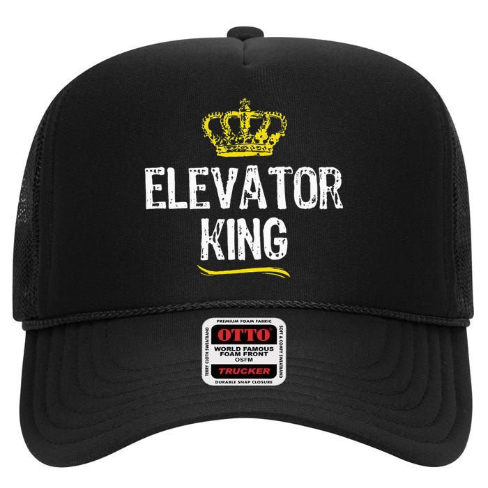 Elevator Queen Girl Mechanic Funny Cool Cute Gift High Crown Mesh Back Trucker Hat