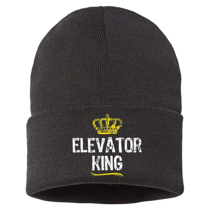 Elevator Queen Girl Mechanic Funny Cool Cute Gift Sustainable Knit Beanie