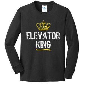 Elevator Queen Girl Mechanic Funny Cool Cute Gift Kids Long Sleeve Shirt