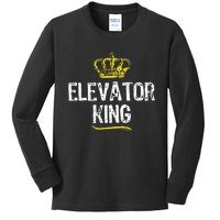 Elevator Queen Girl Mechanic Funny Cool Cute Gift Kids Long Sleeve Shirt