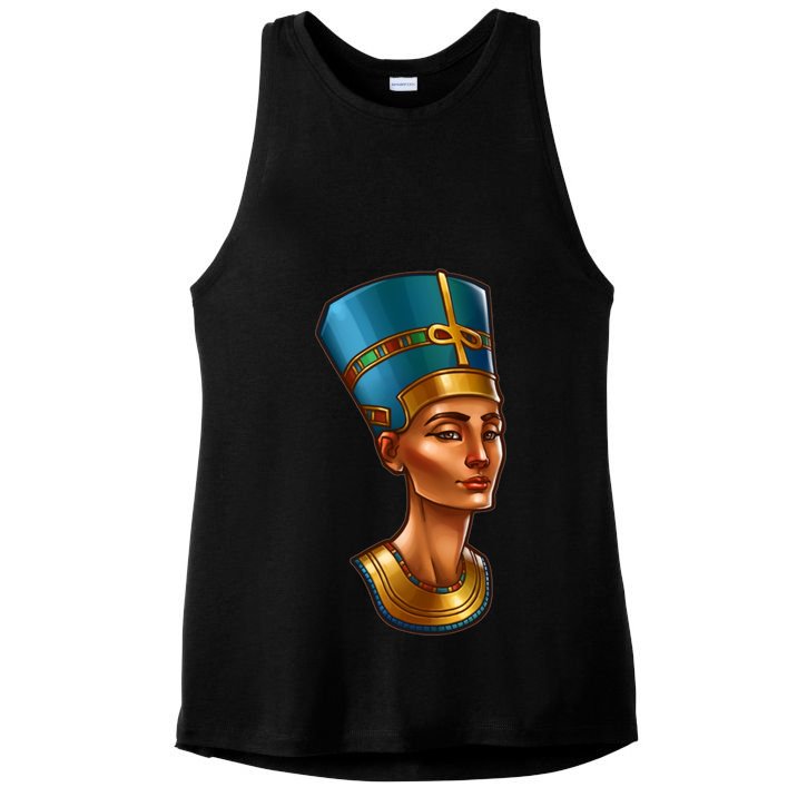 Egyptian Queen Nefertiti Cute Gift Ladies PosiCharge Tri-Blend Wicking Tank