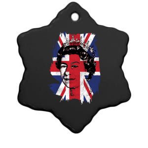 Elizabeth Queen Of England Union Jack Flag Queen Of England Cool Gift Ceramic Star Ornament