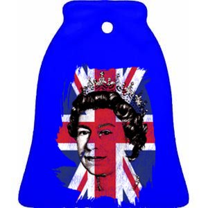 Elizabeth Queen Of England Union Jack Flag Queen Of England Cool Gift Ceramic Bell Ornament