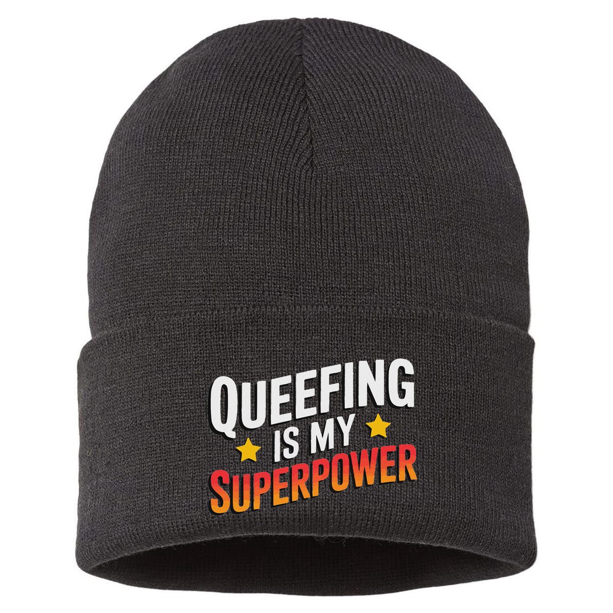 Embarassing Queef Queen Queefed Inappropriate Fart Queefing Sustainable Knit Beanie