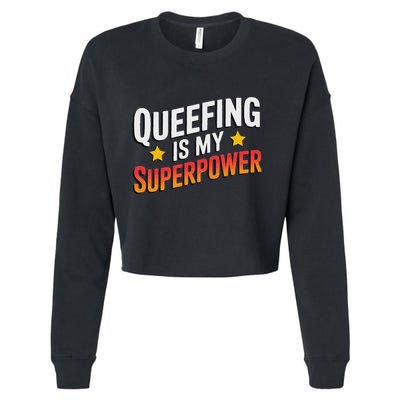 Embarassing Queef Queen Queefed Inappropriate Fart Queefing Cropped Pullover Crew