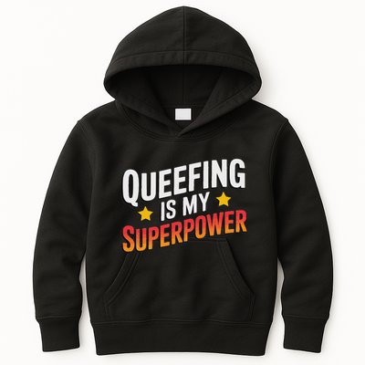 Embarassing Queef Queen Queefed Inappropriate Fart Queefing Kids Hoodie