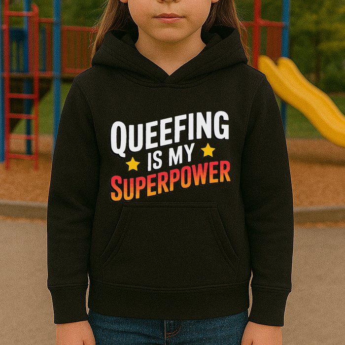 Embarassing Queef Queen Queefed Inappropriate Fart Queefing Kids Hoodie