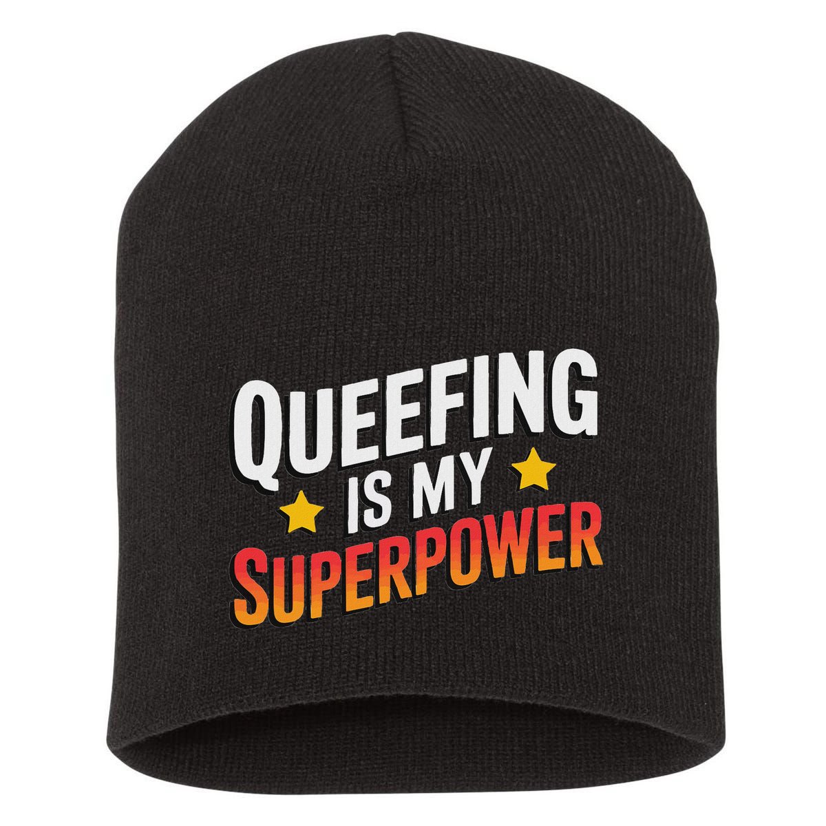 Embarassing Queef Queen Queefed Inappropriate Fart Queefing Short Acrylic Beanie