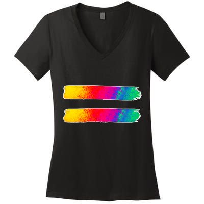 Equality Equal Sign LGBT Pride Awareness Women's V-Neck T-Shirt