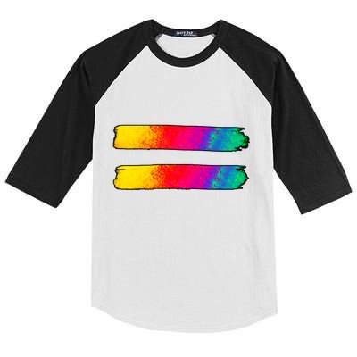 Equality Equal Sign LGBT Pride Awareness Kids Colorblock Raglan Jersey