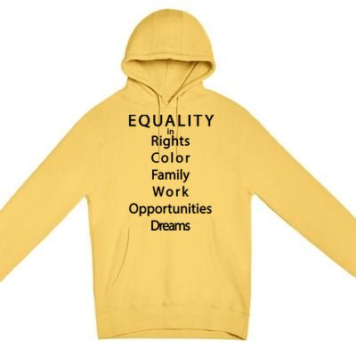 Equality In Rights Color Family Work Opportunities Dreams  Premium Pullover Hoodie