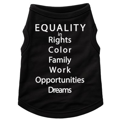 Equality In Rights Color Family Work Opportunities Dreams  Doggie Tank
