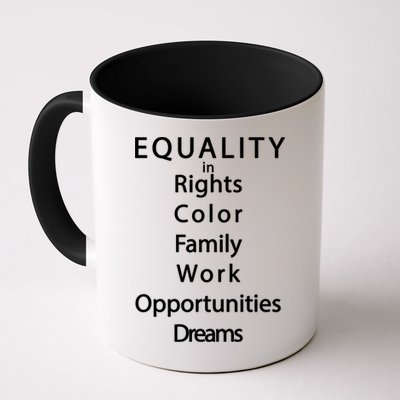 Equality In Rights Color Family Work Opportunities Dreams  Mug