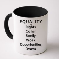 Equality In Rights Color Family Work Opportunities Dreams  Mug