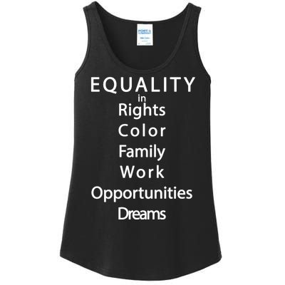 Equality In Rights Color Family Work Opportunities Dreams  Ladies Essential Tank