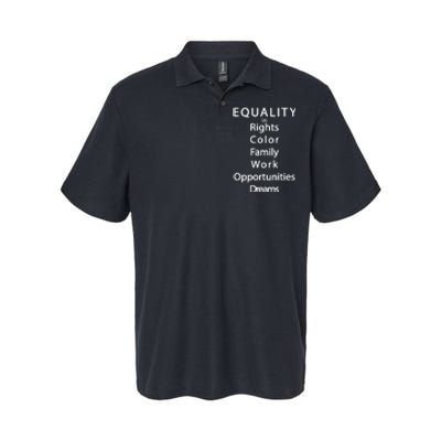 Equality In Rights Color Family Work Opportunities Dreams  Softstyle Adult Sport Polo