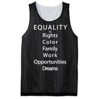 Equality In Rights Color Family Work Opportunities Dreams  Mesh Reversible Basketball Jersey Tank