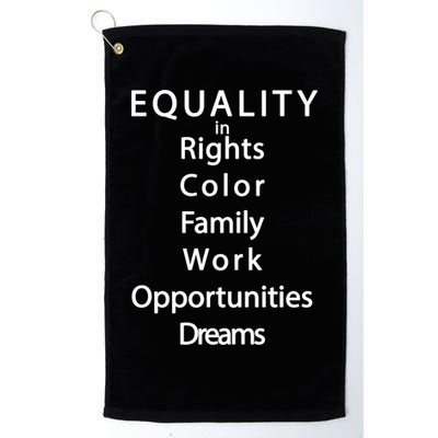 Equality In Rights Color Family Work Opportunities Dreams  Golf Towel
