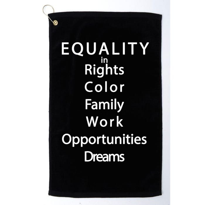 Equality In Rights Color Family Work Opportunities Dreams  Golf Towel