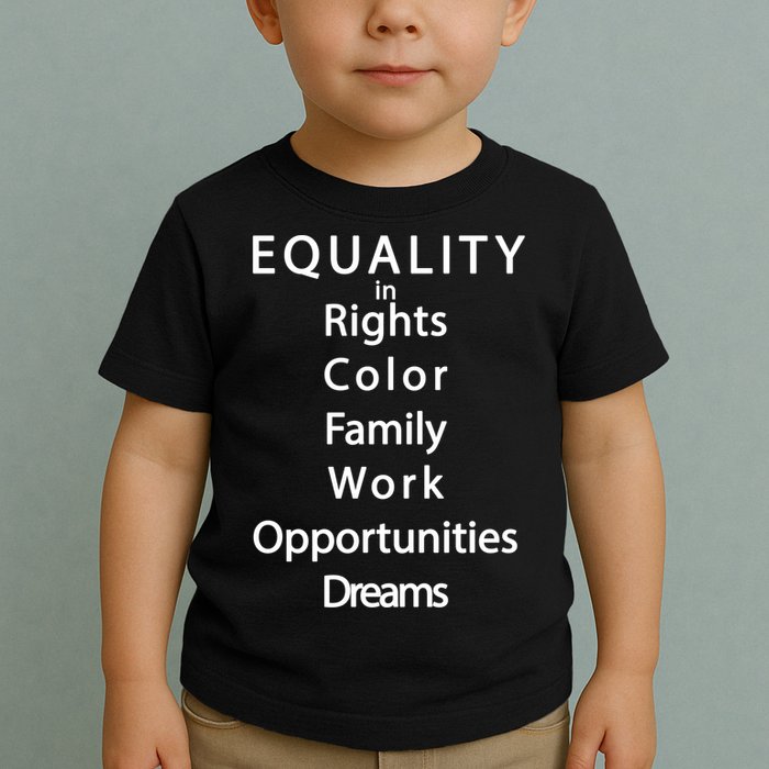 Equality In Rights Color Family Work Opportunities Dreams  Toddler T-Shirt