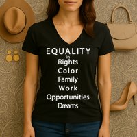 Equality In Rights Color Family Work Opportunities Dreams  Women's V-Neck T-Shirt