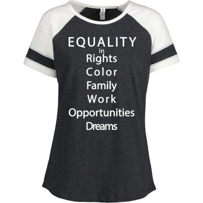 Equality In Rights Color Family Work Opportunities Dreams  Enza Ladies Jersey Colorblock Tee