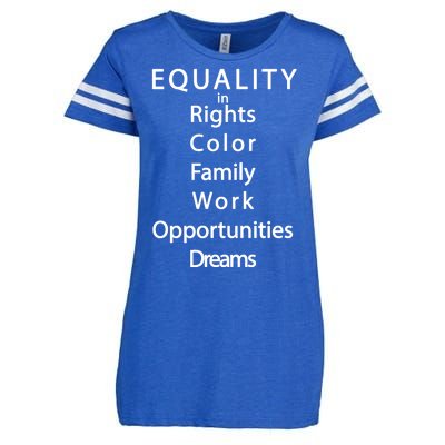 Equality In Rights Color Family Work Opportunities Dreams  Enza Ladies Jersey Football T-Shirt