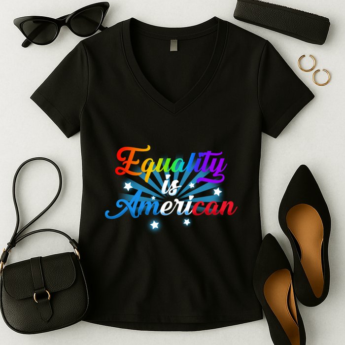 Equality Is American Women's V-Neck T-Shirt