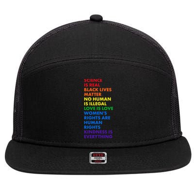 Equality Science Is Real Rainbow  7 Panel Mesh Trucker Snapback Hat