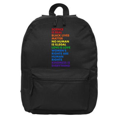 Equality Science Is Real Rainbow  16 in Basic Backpack