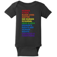Equality Science Is Real Rainbow  Baby Bodysuit