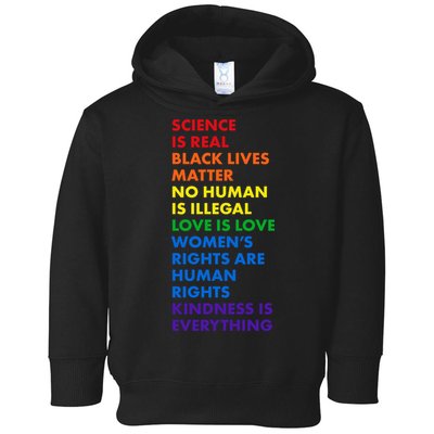 Equality Science Is Real Rainbow  Toddler Hoodie
