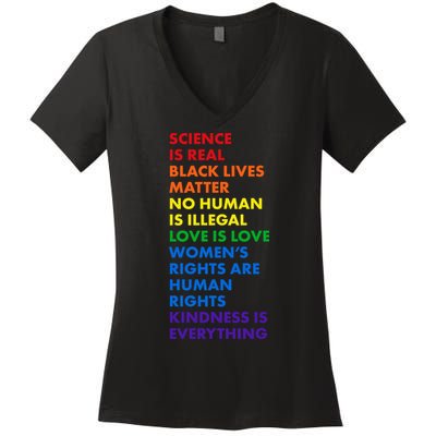 Equality Science Is Real Rainbow  Women's V-Neck T-Shirt