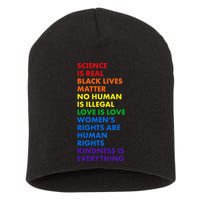 Equality Science Is Real Rainbow  Short Acrylic Beanie