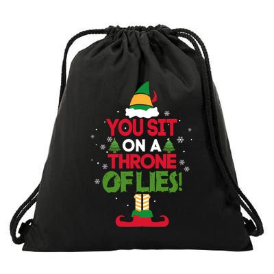 Elf Quote You Sit On A Throne Of Lies! Funny Buddy Husband Drawstring Bag
