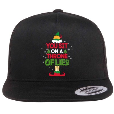 Elf Quote You Sit On A Throne Of Lies! Funny Buddy Husband Flatbill Hat