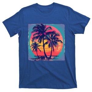 Eighties Retro 80s Style Beach Palm Trees Summer Gift T-Shirt