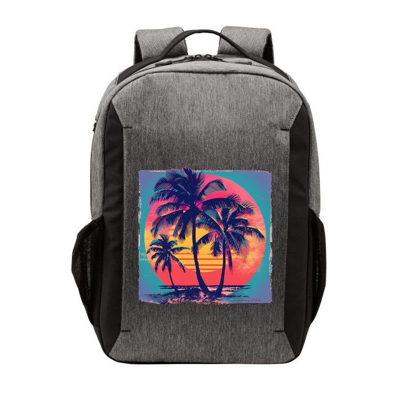 Eighties Retro 80s Style Beach Palm Trees Summer Gift Vector Backpack