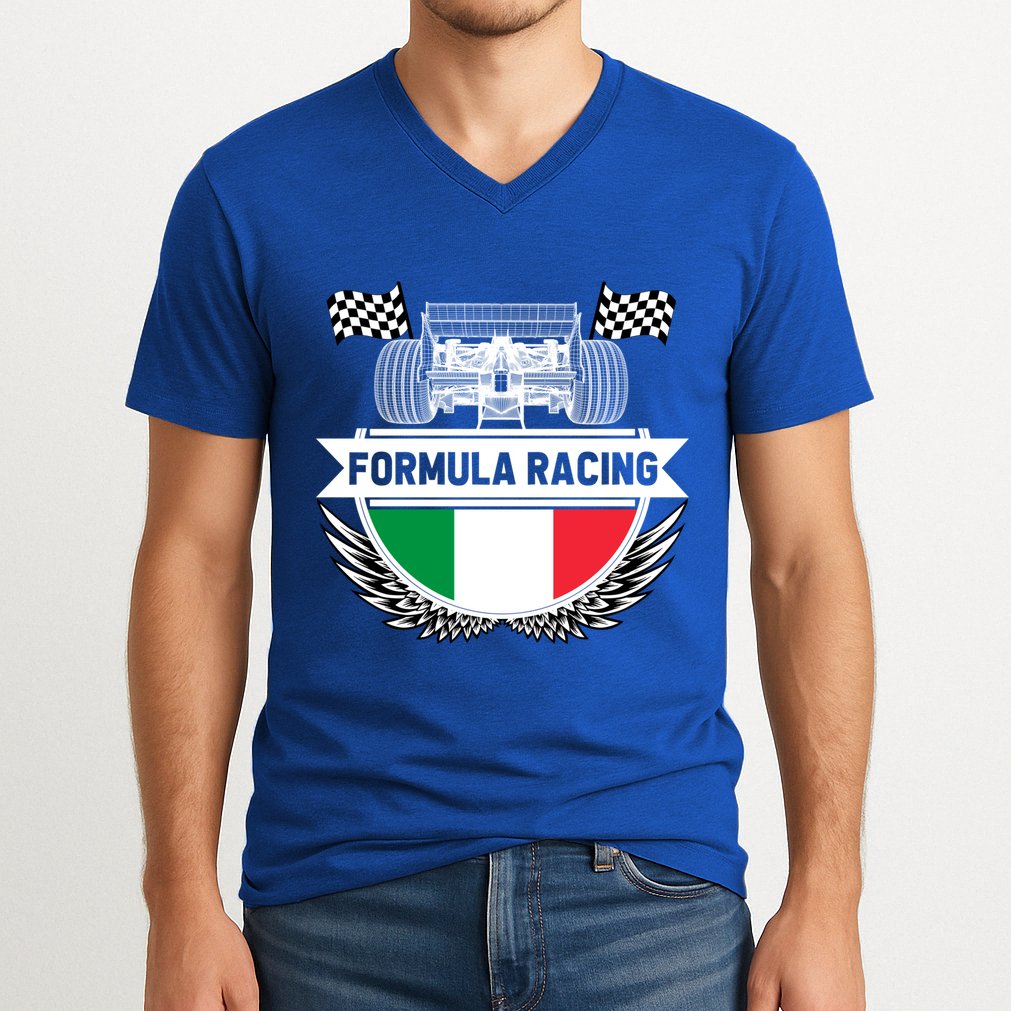 Emilia Romagna Auto Race Italy Flag Formula Racing Car Fan Cool Gift V-Neck T-Shirt