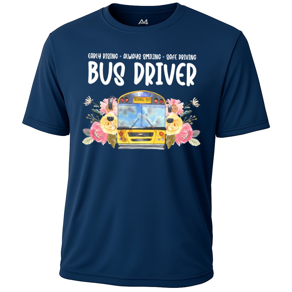 Early Rising Always Smiling Safe Driving Bus Driver Gift Performance Shirt