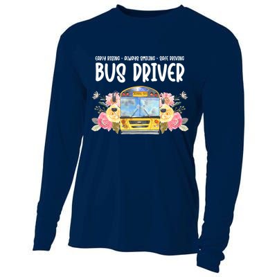 Early Rising Always Smiling Safe Driving Bus Driver Gift Cooling Performance Long Sleeve Crew
