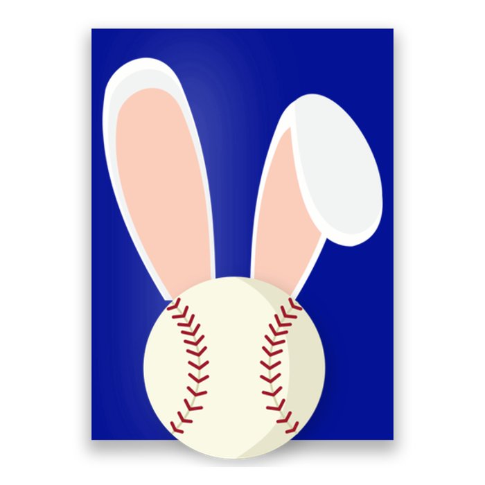 Easter Rabbit Bunny Ears Baseball Sports Holiday Gift Poster