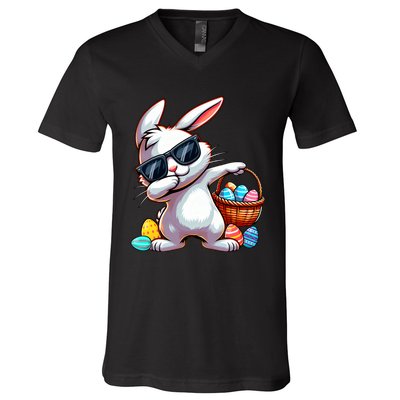 Easter Rabbit Bunny Egg Hunting V-Neck T-Shirt